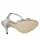 Sandalo da donna con cinturino e plateau in pelle laminata argento tacco 11 - Misure disponibili: 33, 42, 43
