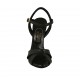 Sandalo con cinturino e plateau in pelle nera tacco 11 - Misure disponibili: 43