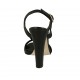 Sandalo da donna in pelle nera con plateau tacco 11 - Misure disponibili: 34, 42, 43, 44