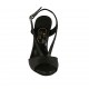 Sandalo da donna in pelle nera con plateau tacco 11 - Misure disponibili: 34, 42, 43, 44