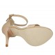 Zapato de salon abierto con plataforma y correa para mujer en piel color desnudo perlado tacon 11 - Tallas disponibles:  43