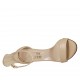 Zapato de salon abierto con plataforma y correa para mujer en piel color desnudo perlado tacon 11 - Tallas disponibles:  43