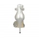 Scarpa aperta da donna con plateau e cinturino in pelle laminata argento tacco 11 - Misure disponibili: 43, 44, 45