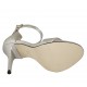 Zapato de salon abierto con plataforma y correa para mujer en piel laminada plateada tacon 11 - Tallas disponibles:  43, 44, 45