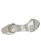 Scarpa aperta da donna con plateau e cinturino in pelle laminata argento tacco 11 - Misure disponibili: 43, 44, 45