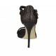 Zapato abierto con cinturones salomé en gamuza imprimida negra y gris con plataforma y tacon 11 - Tallas disponibles:  34, 46