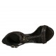 Scarpa aperta da donna con cinturini Charleston in camoscio stampato nero e canna di fucile con plateau tacco 11 - Misure disponibili: 34, 46