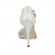 Escarpin ouvert pour femmes avec plateforme et courroies en T en daim imprimé blanc et argent talon 11 - Pointures disponibles:  34