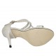 Escarpin ouvert pour femmes avec plateforme et courroies en T en daim imprimé blanc et argent talon 11 - Pointures disponibles:  34