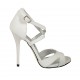 Zapato abierto para mujer con cinturon cruzado y plataforma en piel blanca tacon 11 - Tallas disponibles:  33, 34, 43, 44