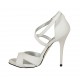 Zapato abierto para mujer con cinturon cruzado y plataforma en piel blanca tacon 11 - Tallas disponibles:  33, 34, 43, 44