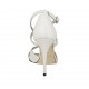 Zapato abierto para mujer con cinturon cruzado y plataforma en piel blanca tacon 11 - Tallas disponibles:  33, 34, 43, 44