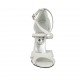 Woman's open shoe with crossed strap and platform in white leather heel 11 - Available sizes:  33, 34, 43, 44