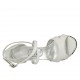 Zapato abierto para mujer con cinturon cruzado y plataforma en piel blanca tacon 11 - Tallas disponibles:  33, 34, 43, 44