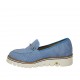 Mocasín para mujer con accesorio y plantilla extraible en gamuza perforada azul claro cuña 3 - Tallas disponibles:  34, 45