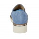 Mocasín para mujer con accesorio y plantilla extraible en gamuza perforada azul claro cuña 3 - Tallas disponibles:  34, 45