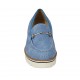 Mocasín para mujer con accesorio y plantilla extraible en gamuza perforada azul claro cuña 3 - Tallas disponibles:  34, 45