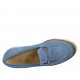 Mocasín para mujer con accesorio y plantilla extraible en gamuza perforada azul claro cuña 3 - Tallas disponibles:  34, 45