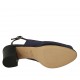 Sandale pour femmes avec strass et plateforme en satin et cuir verni bleu talon 6 - Pointures disponibles:  32