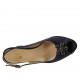 Sandalo da donna con strass e plateau in raso e vernice blu tacco 6 - Misure disponibili: 32