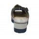Sandalo da donna con elastici e plantare estraibile in camoscio forato blu, pelle blu e argento zeppa 4 - Misure disponibili: 33, 34, 42, 43, 44
