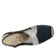 Sandalo da donna con elastici e plantare estraibile in camoscio forato blu, pelle blu e argento zeppa 4 - Misure disponibili: 33, 34, 42, 43, 44