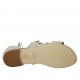 Woman's open shoe with buttons with rhinestones and laces in grey suede heel 1 - Available sizes:  32, 33, 34
