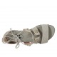 Woman's open shoe with buttons with rhinestones and laces in grey suede heel 1 - Available sizes:  32, 33, 34