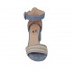 Scarpa aperta da donna con cinturino in camoscio azzuro e beige tacco 5 - Misure disponibili: 44