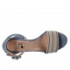 Zapato abierto para mujer en gamuza azul claro y beis con cinturon tacon 5 - Tallas disponibles:  44
