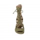 Zapato abierto para mujer con cordones y cremallera en gamuza verde caqui y tejido beis tacon 8 - Tallas disponibles:  42