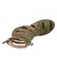 Chaussure ouverte pour femmes avec lacets et fermeture éclair en daim vert kaki et tissu beige talon 8 - Pointures disponibles:  42