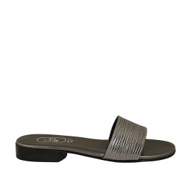 Mule lamé imprimé argent pour femmes talon 2 - Pointures disponibles:  33, 46