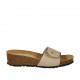 Sabot da donna in pelle cipria con bottone, velcro e zeppa 4 - Misure disponibili: 42, 44