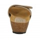 Woman's mules in nude leather with button and velcro wedge heel 4 - Available sizes:  42, 44