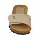 Woman's mules in nude leather with button and velcro wedge heel 4 - Available sizes:  42, 44
