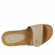 Woman's mules in nude leather with button and velcro wedge heel 4 - Available sizes:  42, 44
