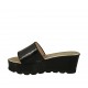 Sabot aperto da donna in vernice nera zeppa 6 - Misure disponibili: 43