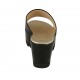 Mule ouvert pour femmes en cuir verni noir talon compensé 6 - Pointures disponibles:  43