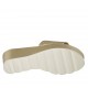 Sabot aperto da donna in vernice laminata platino zeppa 6 - Misure disponibili: 43