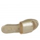 Mule ouvert pour femmes en cuir verni lamé platine talon compensé 6 - Pointures disponibles:  43