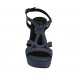 Sandale pour femmes en daim bleu avec courroie, plateforme et talon 10 - Pointures disponibles:  42, 43