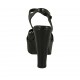 Sandalo da donna con cinturino in vernice nero con plateau e tacco 11 - Misure disponibili: 43