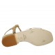 Sandalo da donna con cinturino in pelle bianca e vernice oro tacco 2 - Misure disponibili: 32, 43, 44