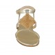 Sandalo da donna con strass e cinturino in pelle laminata platino tacco 2 - Misure disponibili: 32