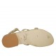 Sandalo da donna con strass e cinturino in pelle laminata platino tacco 2 - Misure disponibili: 32