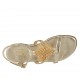Sandalo da donna con strass e cinturino in pelle laminata platino tacco 2 - Misure disponibili: 32