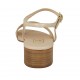 Sandalo da donna con cinturino in pelle cipria beige e tacco 4 - Misure disponibili: 42, 43, 44