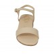Sandalo da donna con cinturino in pelle cipria beige e tacco 4 - Misure disponibili: 42, 43, 44