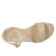 Sandalo da donna con cinturino in pelle cipria beige e tacco 4 - Misure disponibili: 42, 43, 44